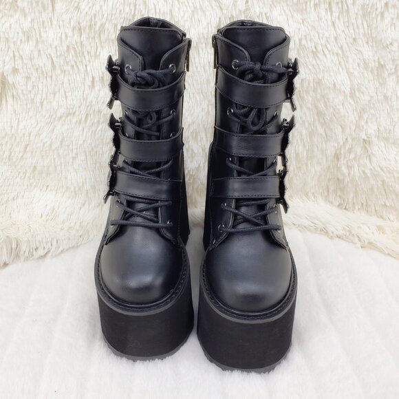Swing 103 Goth Punk Platform Wedge Ankle Boots - Picture 11 of 14